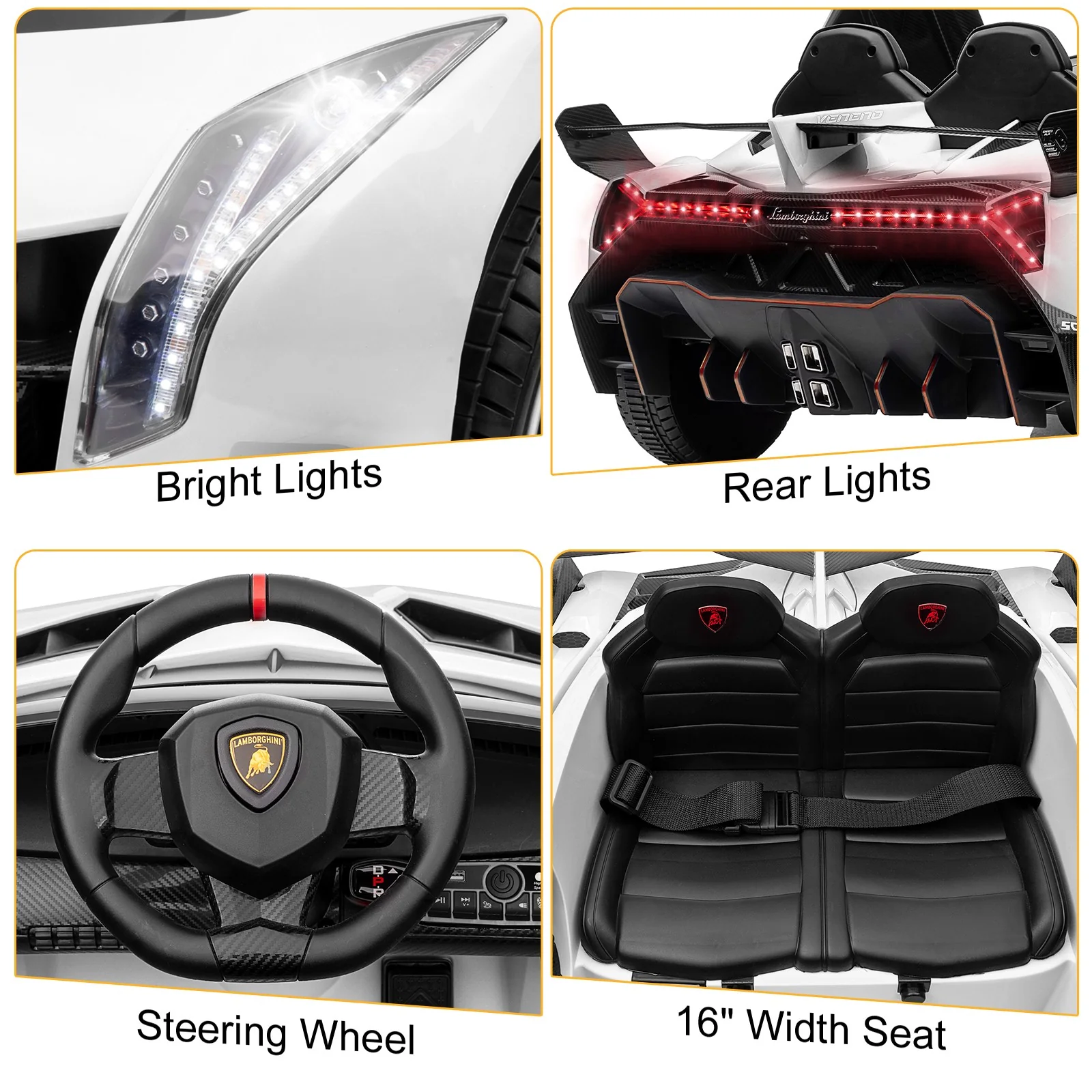 12V Licensed Lamborghini Veneno Electric Ride-On Car for Kids - Image 6
