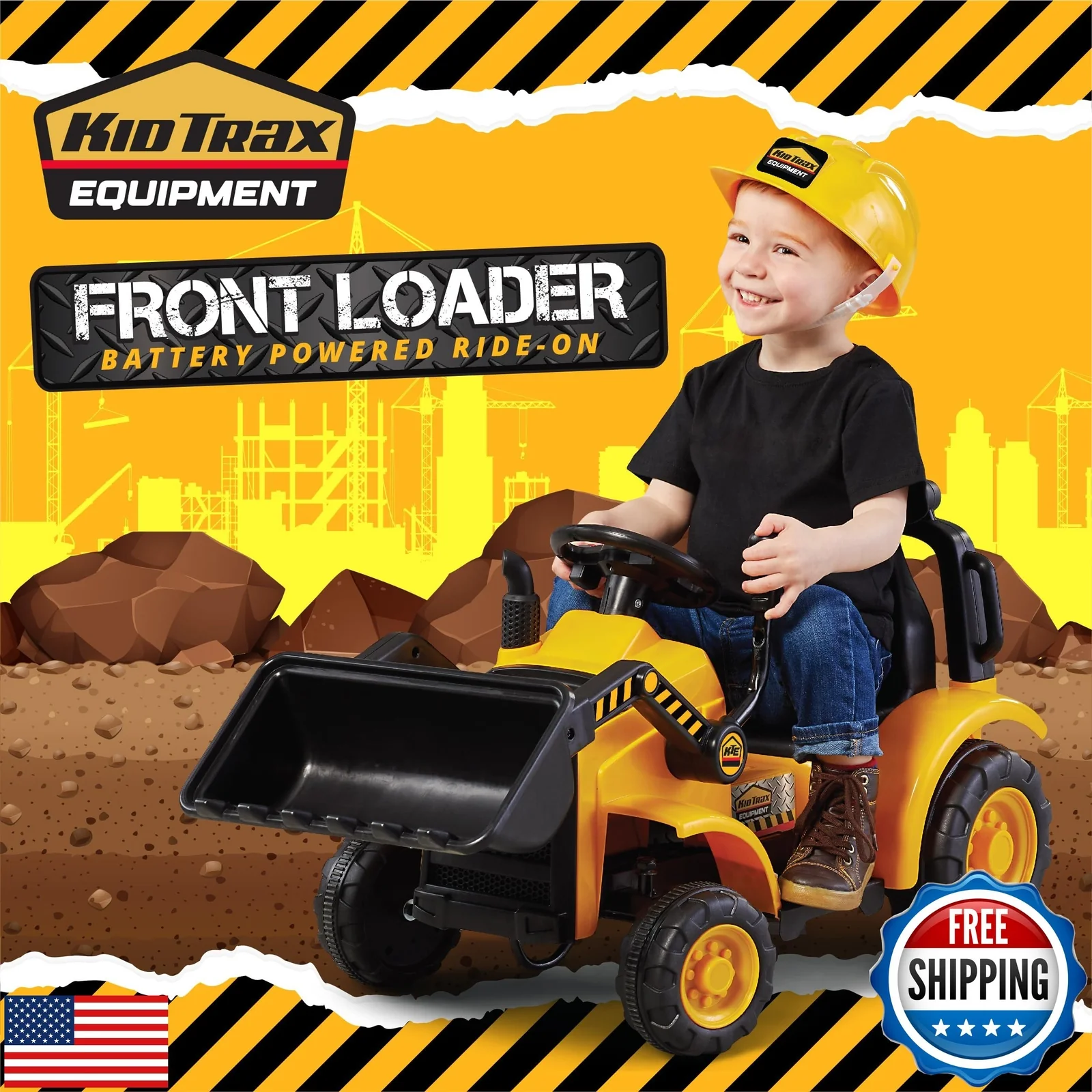 6V Front Loader Ride-On Toy for Kids 18-36 Months, Supports Up to 44 lbs - Image 2