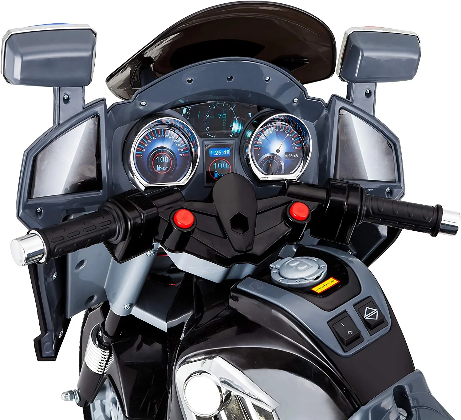 Kid Trax Police Rescue Motorcycle 6V Battery-Powered Ride-On Toy in Black - Image 5