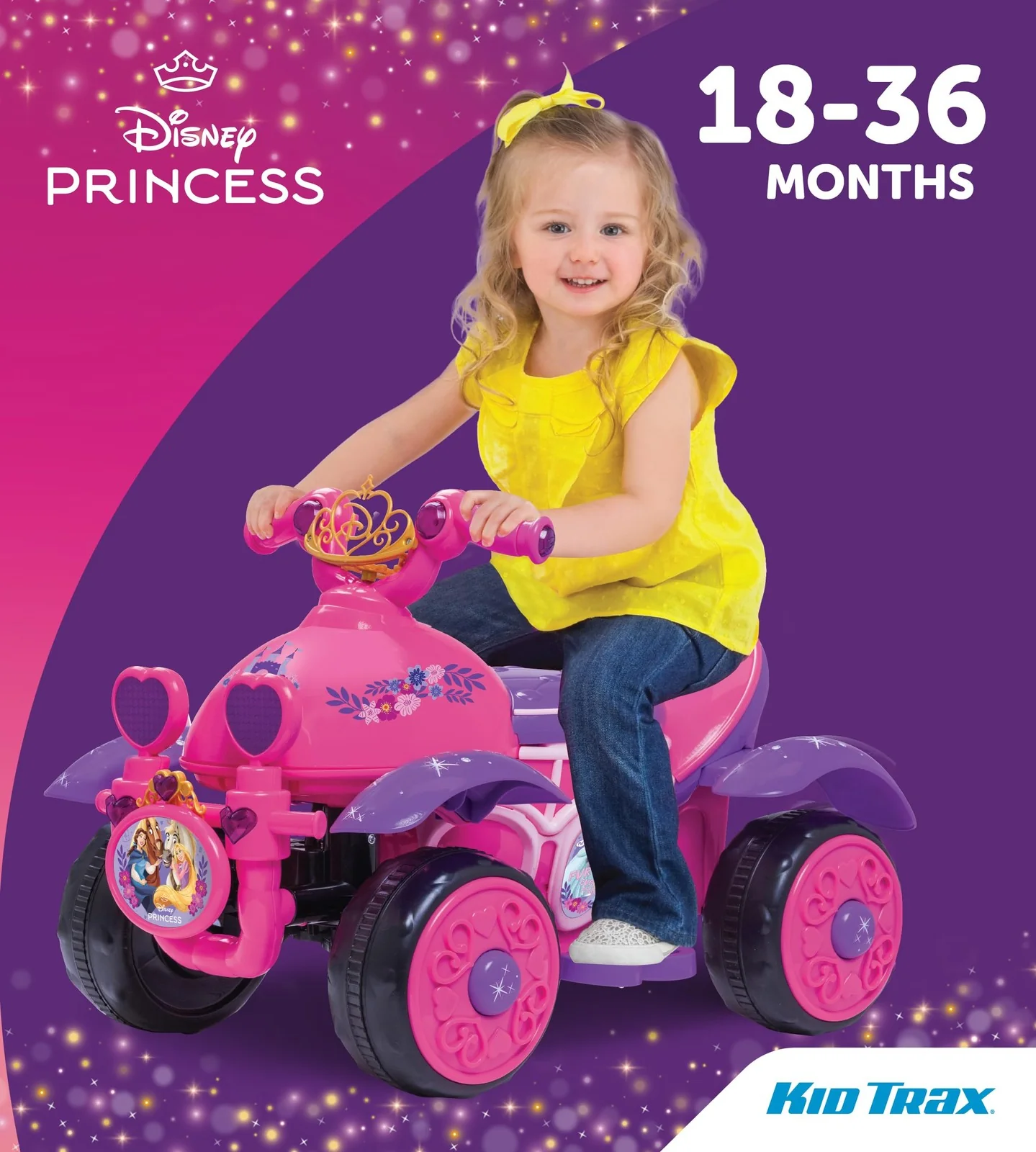 Disney Princess 6V Electric Quad for Toddlers - Pink - Image 4