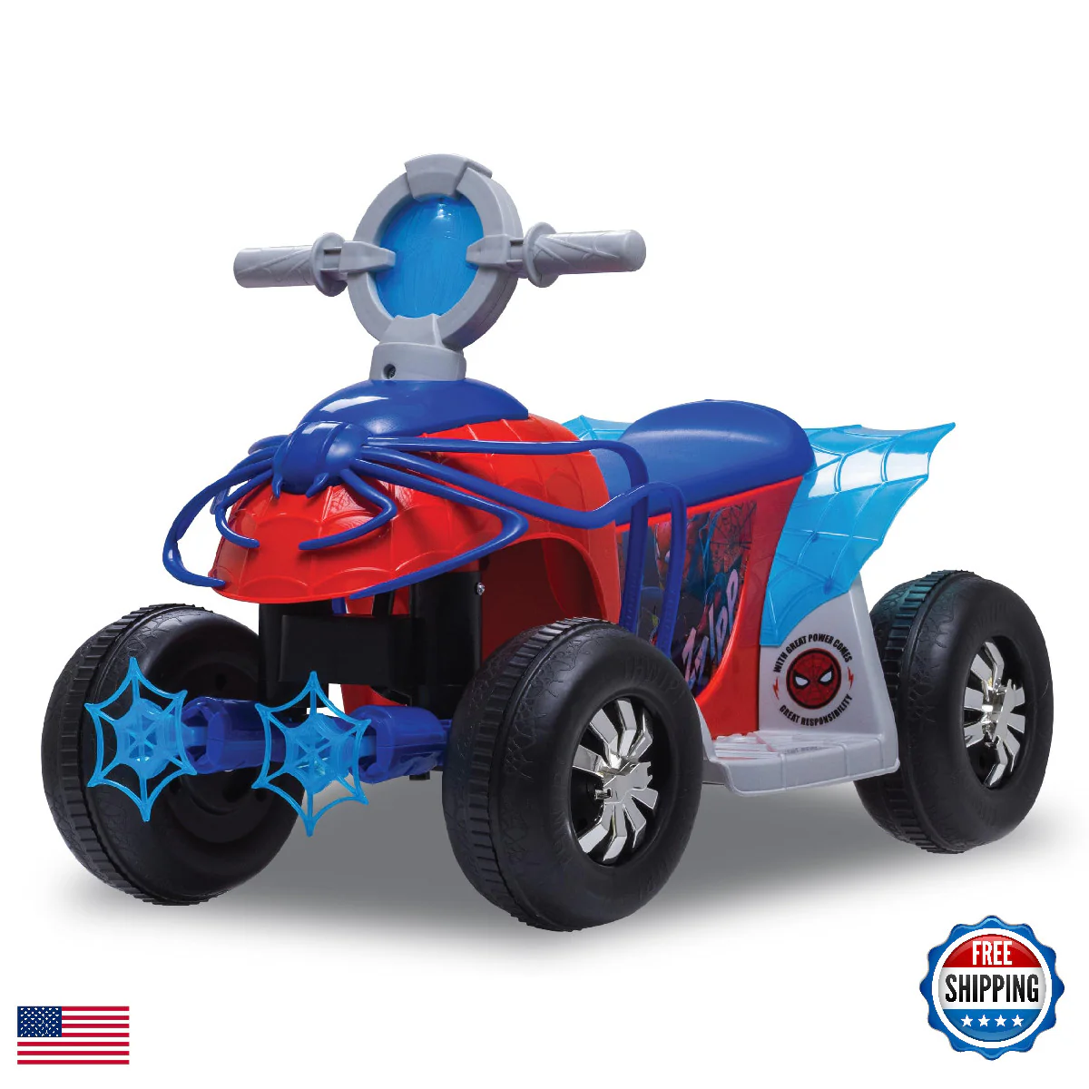 Kid Trax Marvel Spider-Man Toddler Quad Ride-On for Ages 18-30