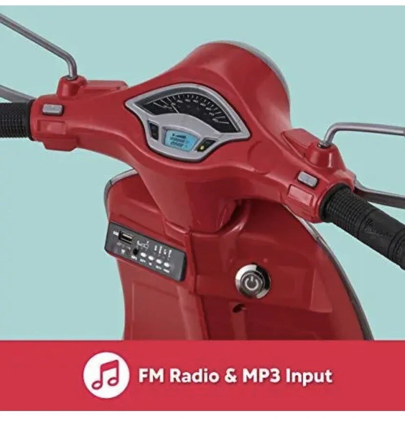 Electric Toddler Ride-On Vespa Scooter for Ages 3-5, 6 Volt Battery Powered - Image 5