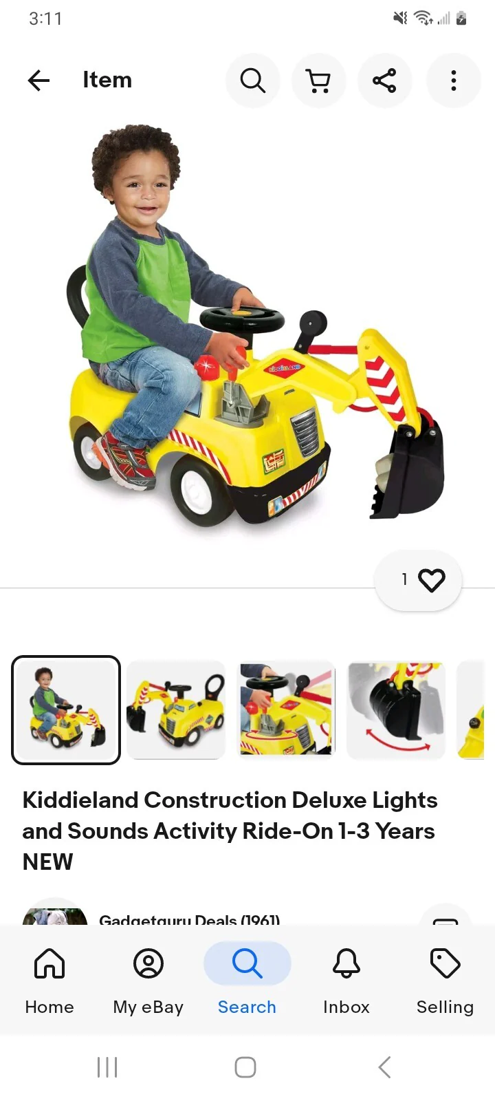 Deluxe Construction-Themed Ride-On with Lights & Sounds Activity for Ages 1–3 Years - Image 2