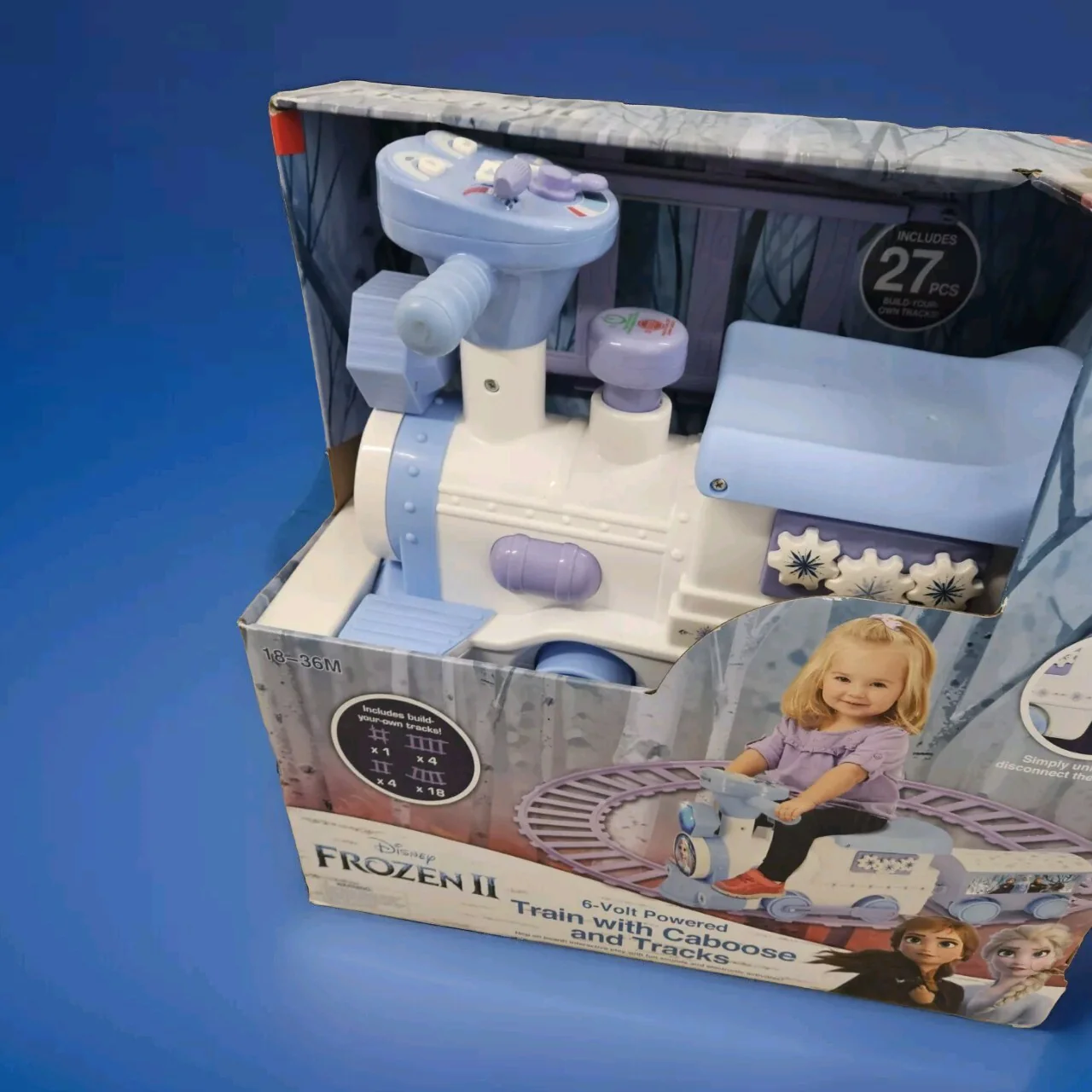 Battery-Powered Disney Frozen Ride-On Train with Caboose, Track, and Charger - Image 4