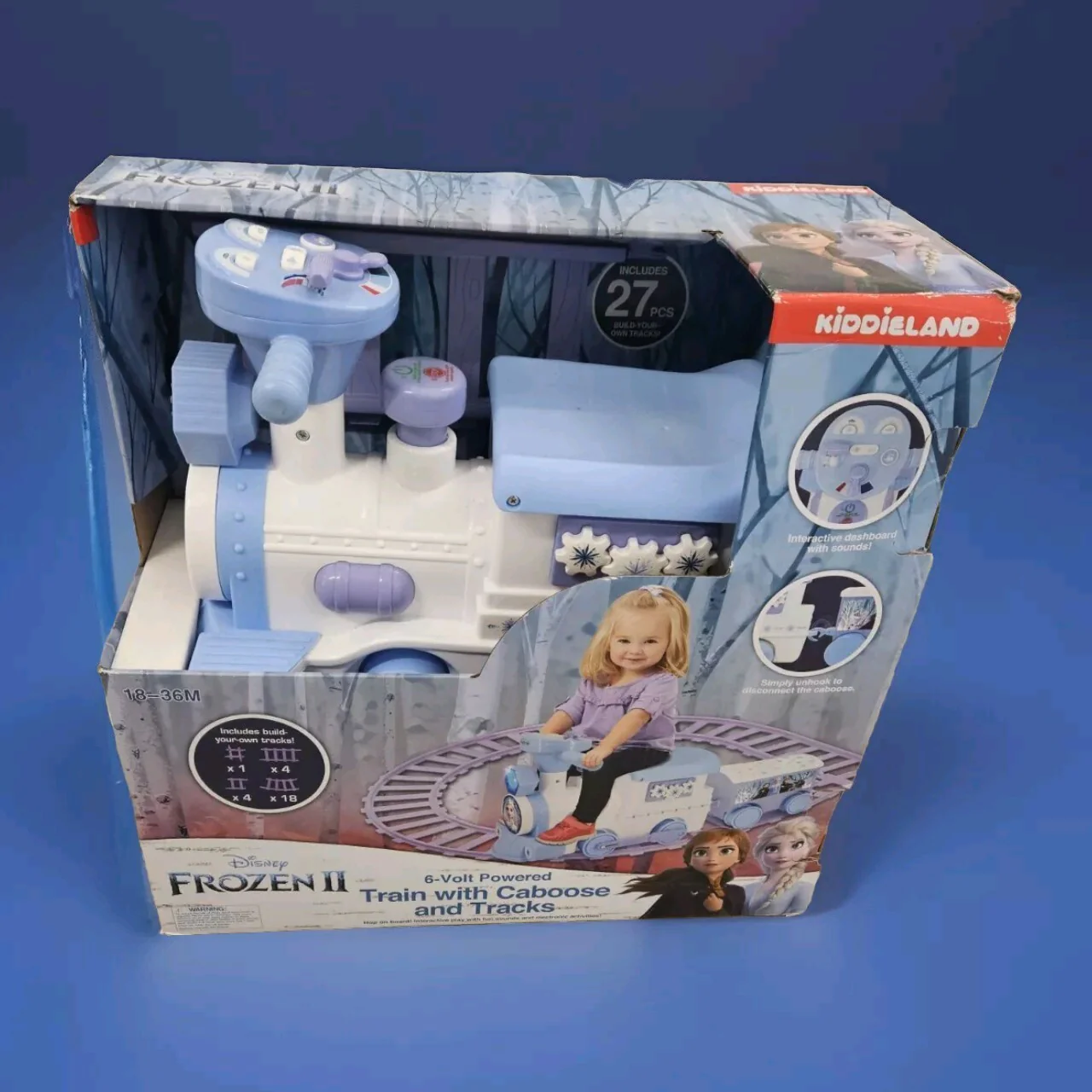 Battery-Powered Disney Frozen Ride-On Train with Caboose, Track, and Charger - Image 7
