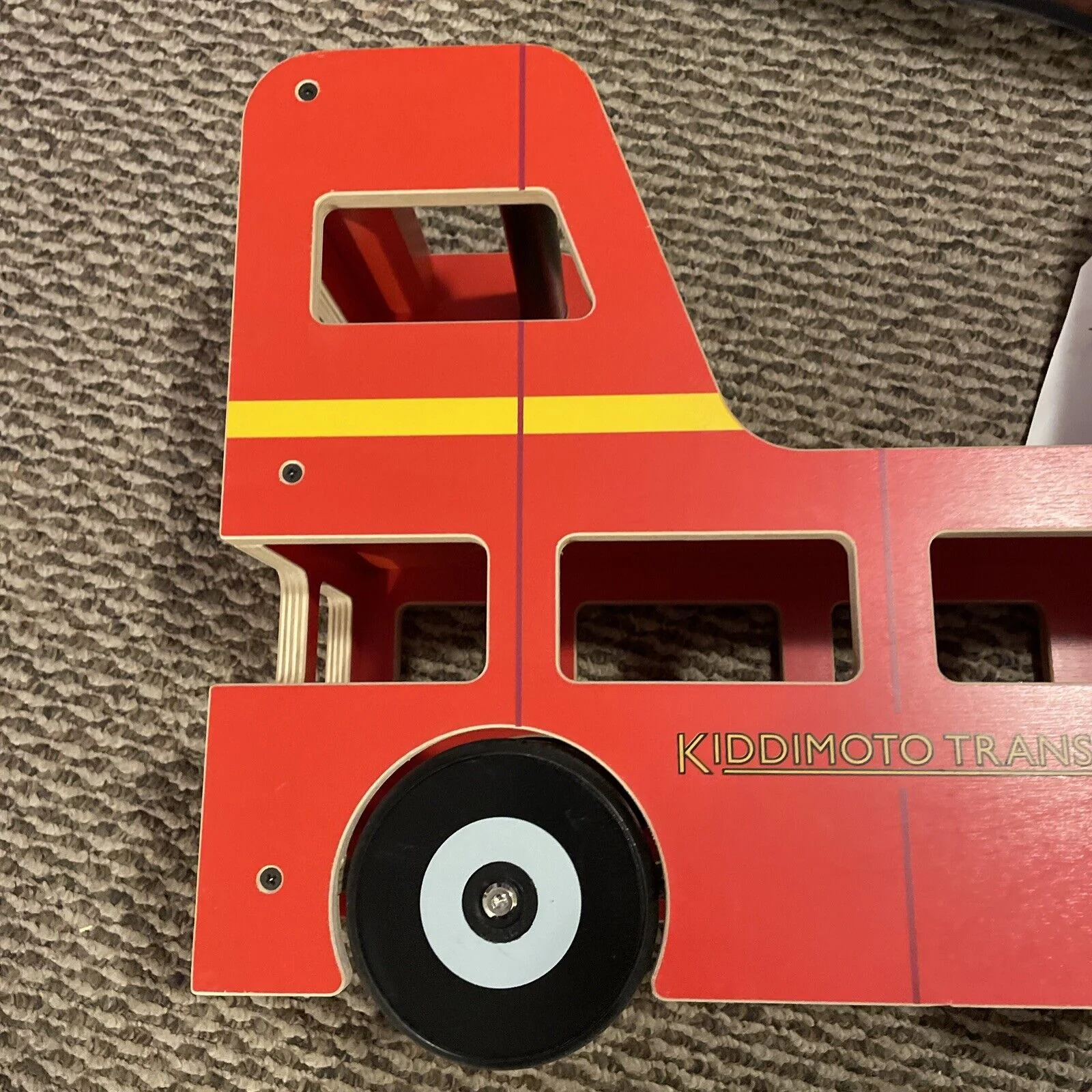 Kiddimoto London Bus Walker and Ride-On Toy for Toddlers (12-24 Months) - Image 2