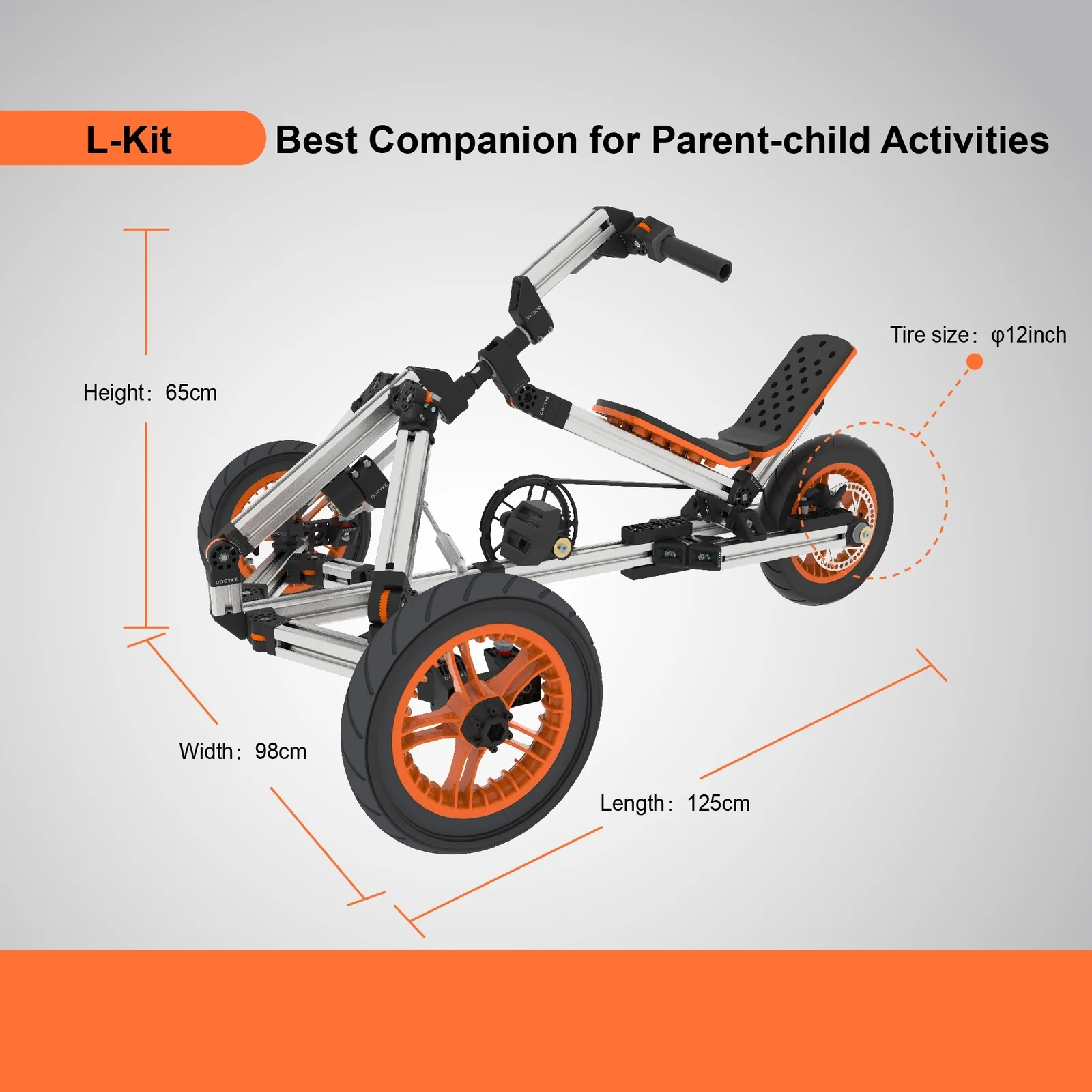 20-Inch Buildable Kids Go-Kart Set with Two-Wheel Bike for Ages 1-8 Years - Image 10