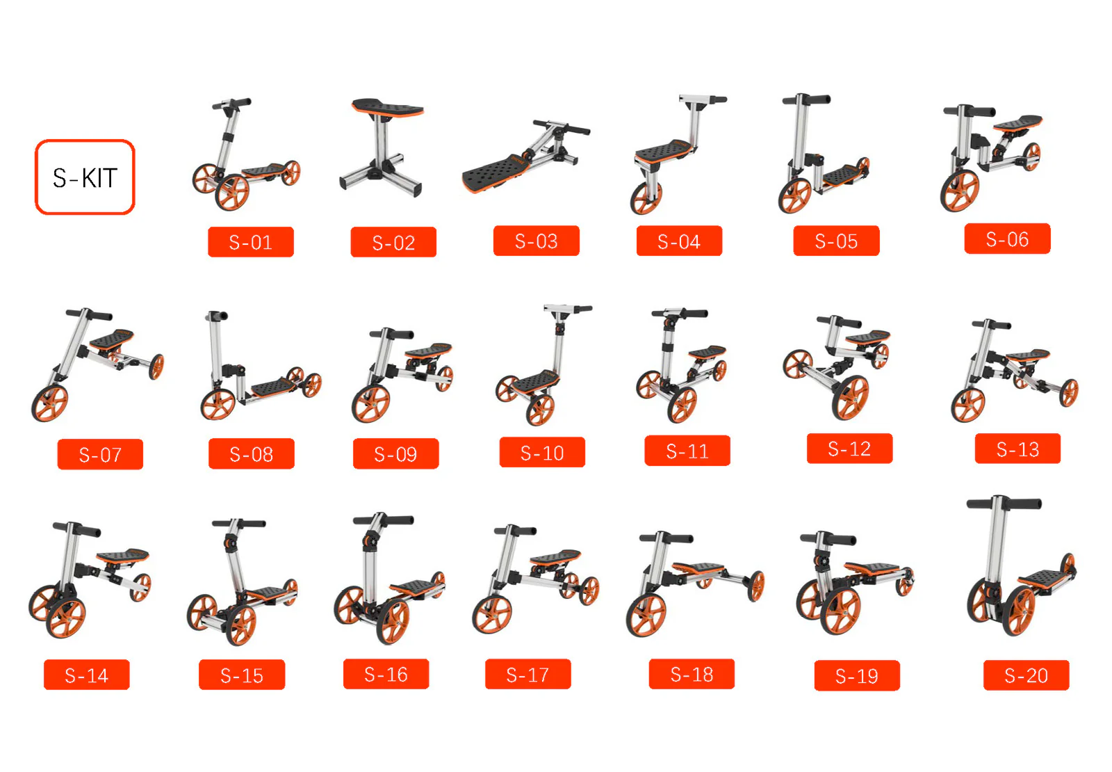 20-in-1 Constructible Kids Balance Bike Kit Pedal-Free Toy for Ages 1 to 4 Years - Image 14