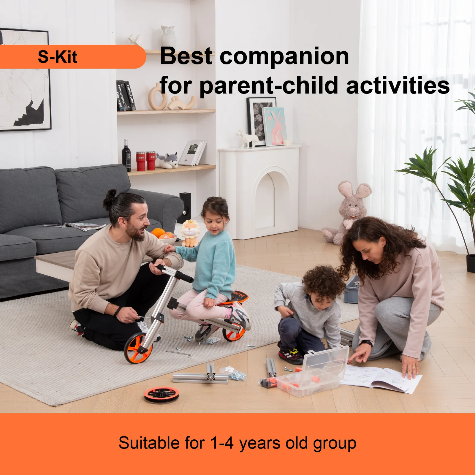 20-in-1 Constructible Kids Balance Bike Kit Pedal-Free Toy for Ages 1 to 4 Years - Image 4