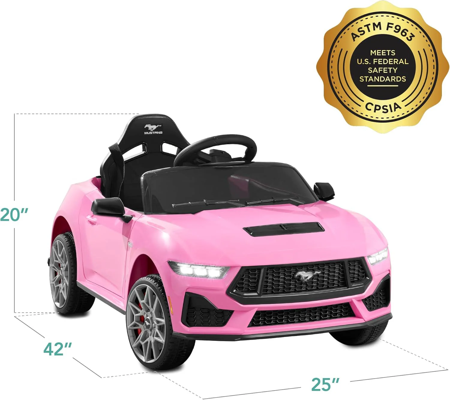 12V Electric Ride-On Ford Mustang for Kids with Parent Remote Control - Image 9