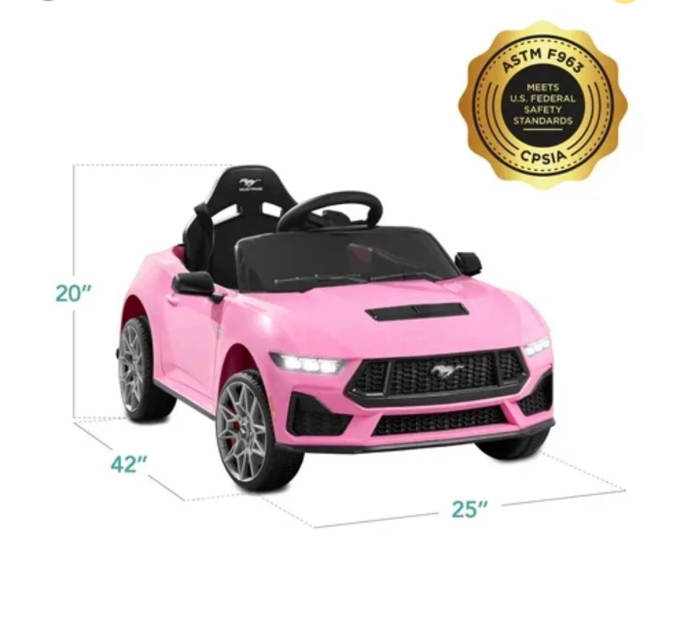 12V Electric Kids Ride-On Car with Parent Remote Control Licensed Ford Mustang - Image 2