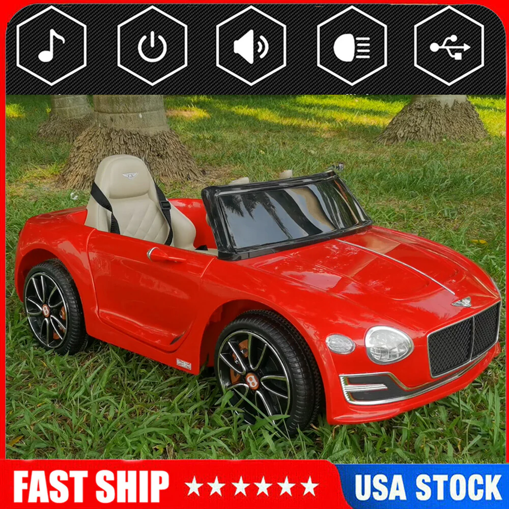 12V Electric Ride-On Car Toy Licensed Bentley Style with 2.4G Remote Control for Kids