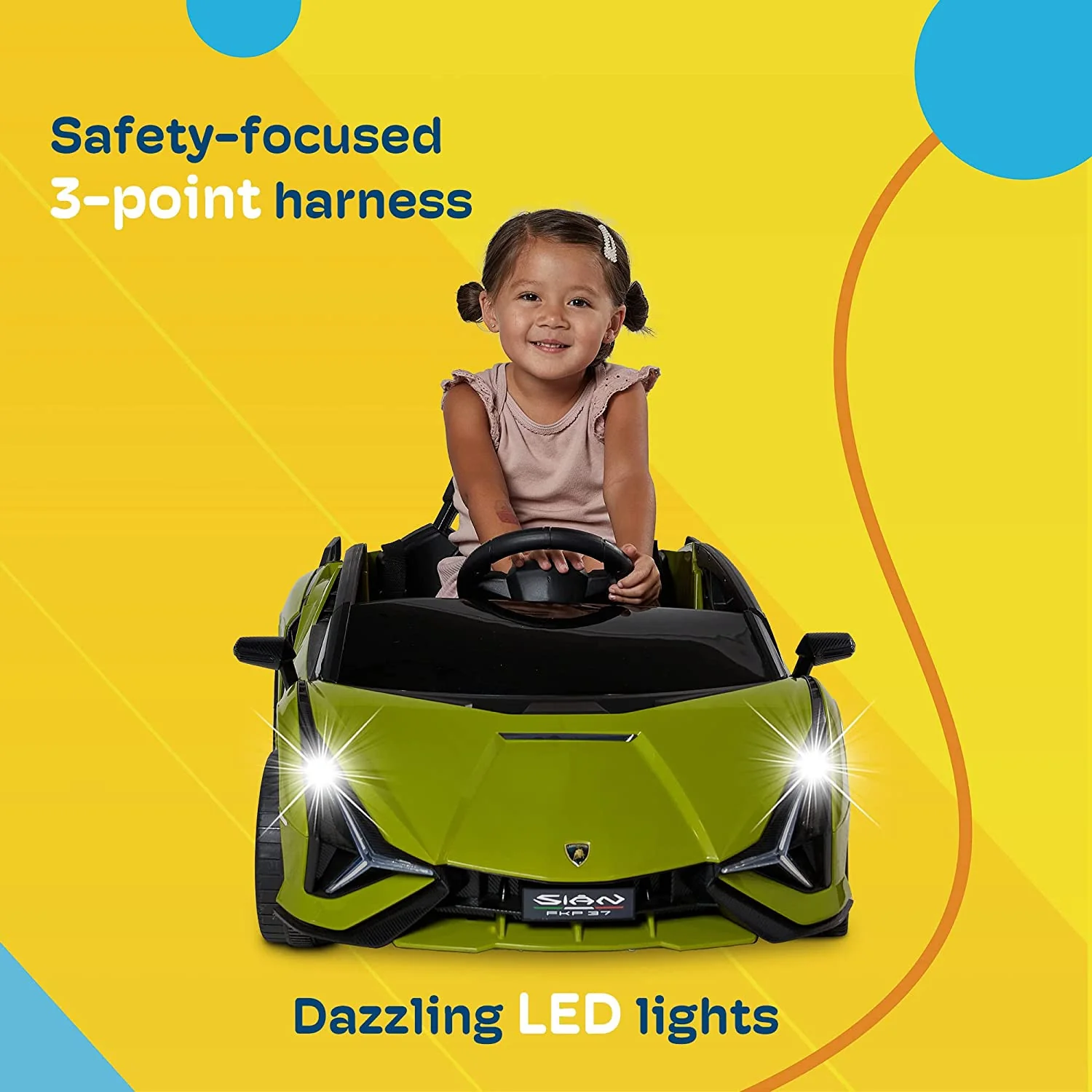 12V Electric Licensed Lamborghini Sian Roadster Ride-On Toy Car for Kids - Image 3