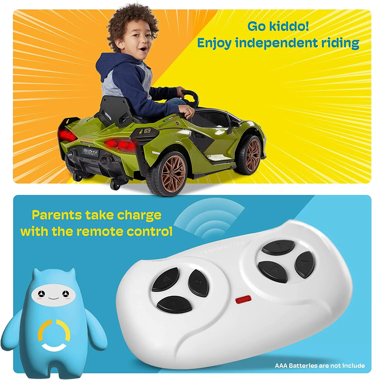 12V Electric Licensed Lamborghini Sian Roadster Ride-On Toy Car for Kids - Image 6