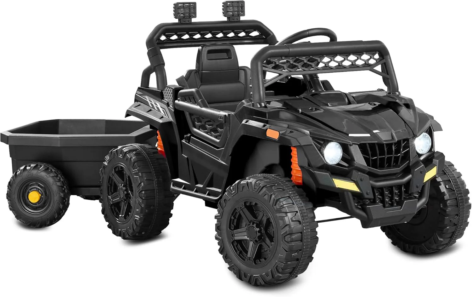 12V Kids Electric Ride-On UTV Car with Trailer, Parent Remote Control and LED Lights - Image 10