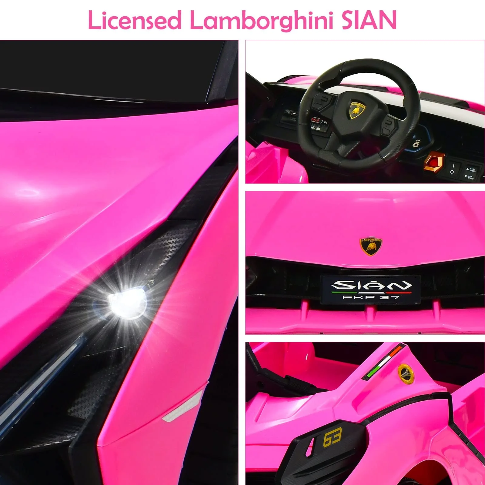 12V Licensed Lamborghini Sian Electric Ride-On Car for Toddlers - Image 4
