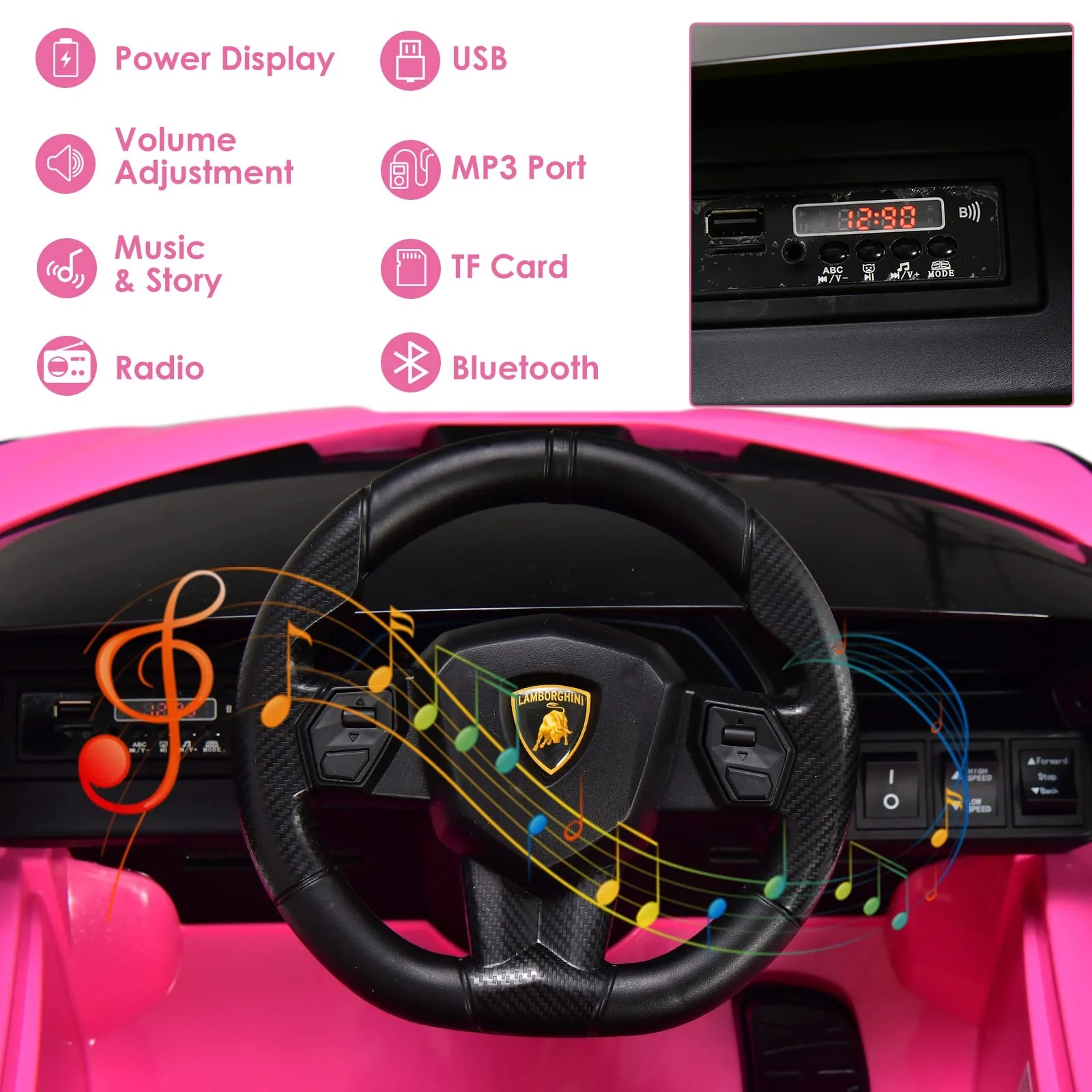 12V Licensed Lamborghini Sian Electric Ride-On Car for Toddlers - Image 5
