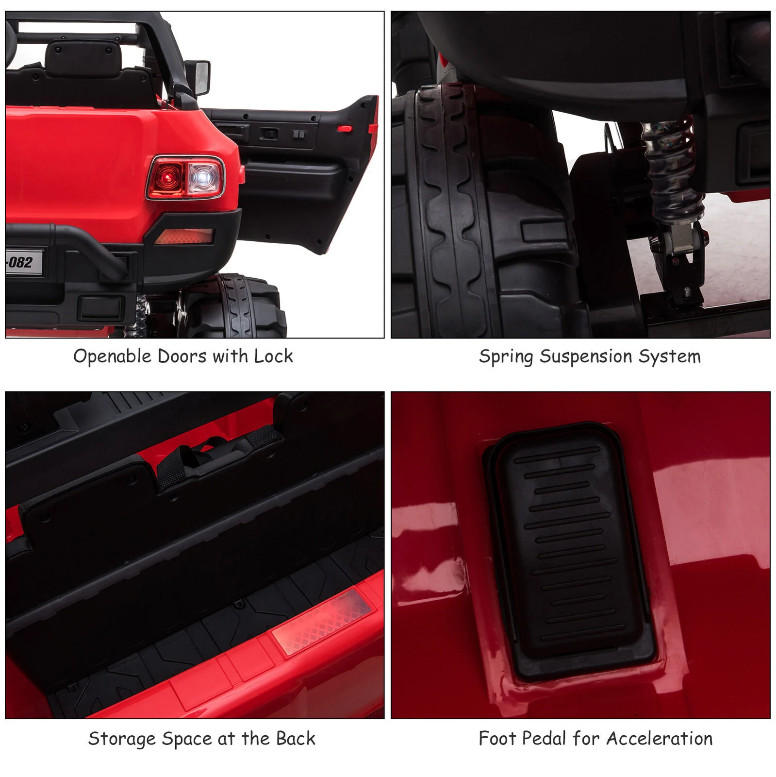 12V Kids Ride-On 2-Seat SUV Truck with Remote Control, 3 Speeds, and LED Lights - Image 10