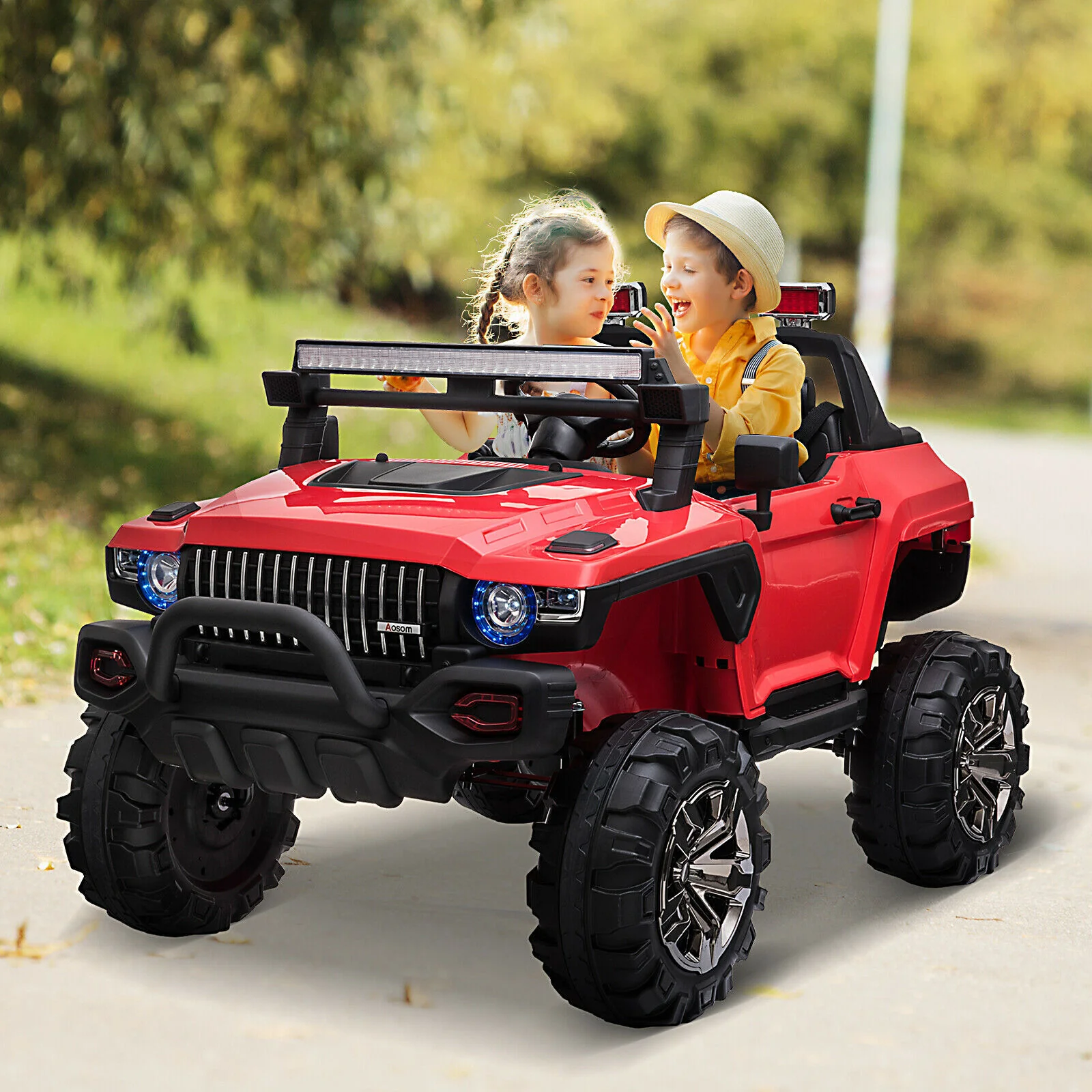 12V Kids Ride-On 2-Seat SUV Truck with Remote Control, 3 Speeds, and LED Lights - Image 2