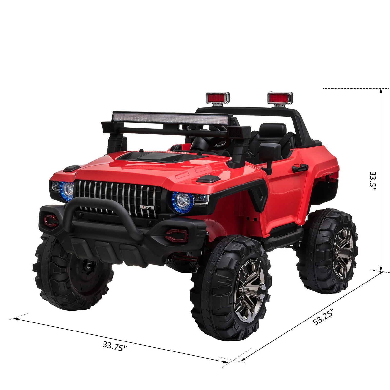 12V Kids Ride-On 2-Seat SUV Truck with Remote Control, 3 Speeds, and LED Lights - Image 3