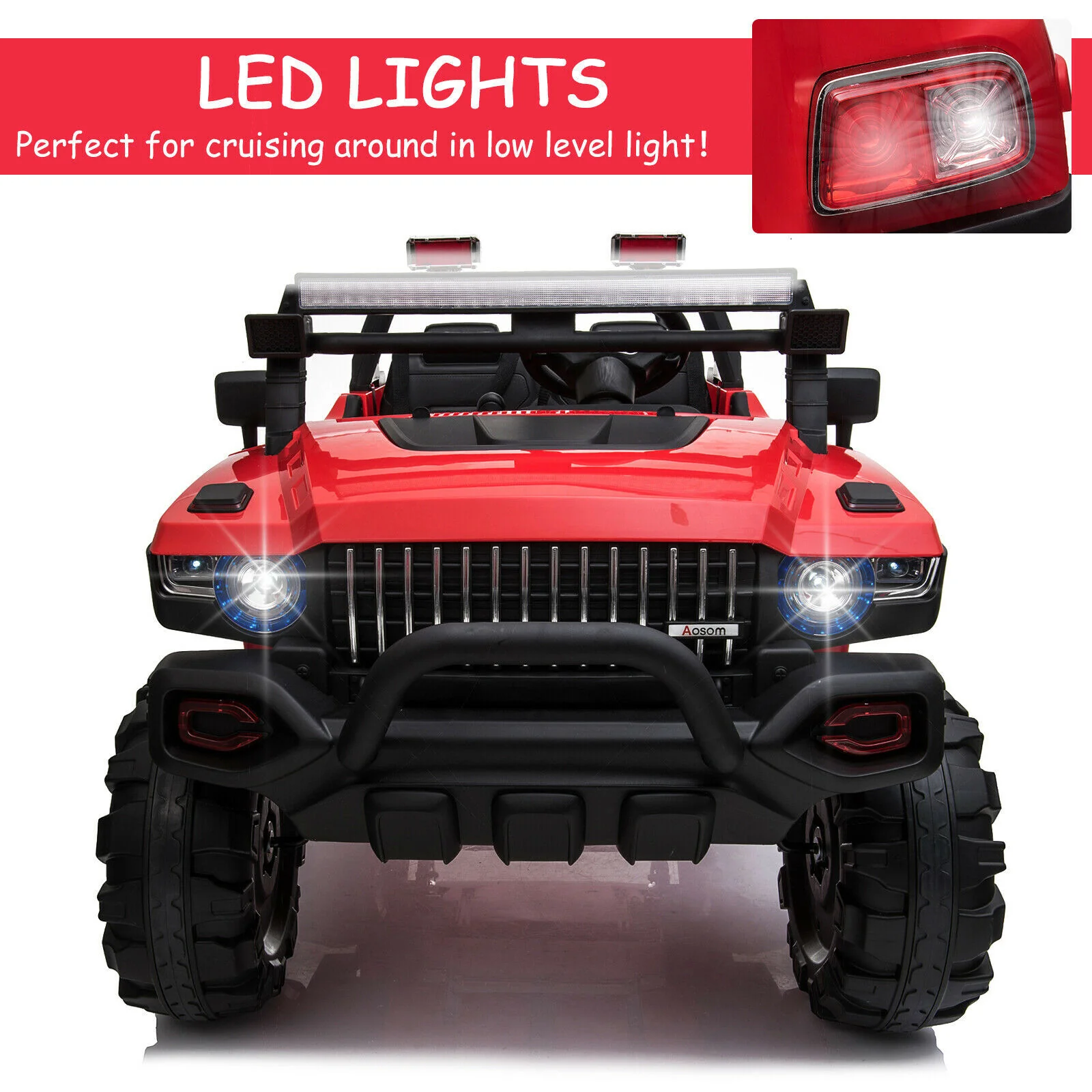 12V Kids Ride-On 2-Seat SUV Truck with Remote Control, 3 Speeds, and LED Lights - Image 6