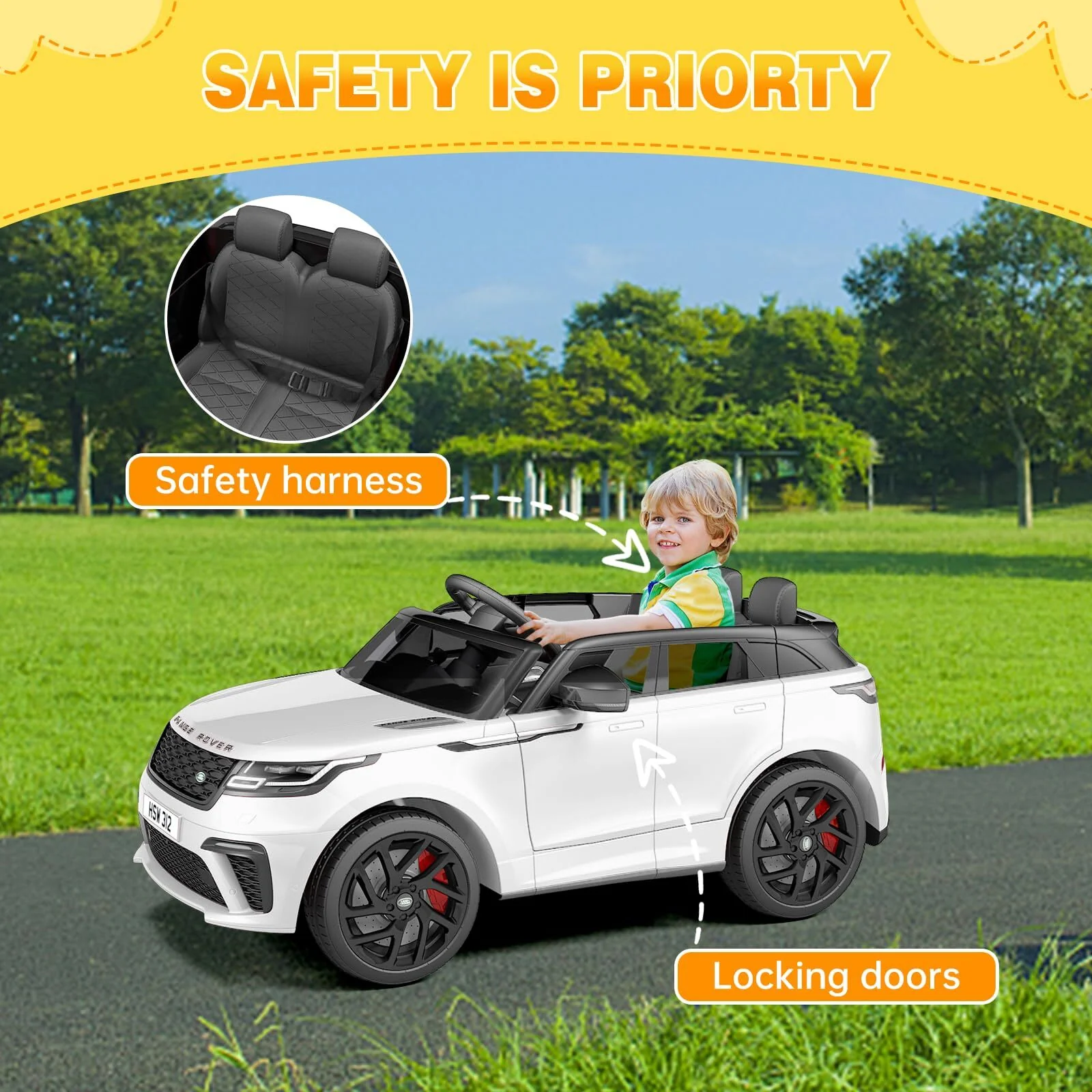 12V Battery-Powered Licensed Land Rover Kids Ride-On Electric Car with MP3 Player - Image 3