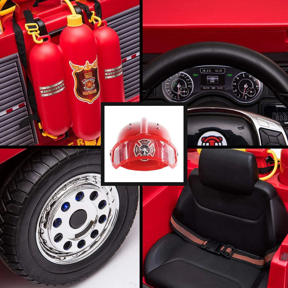 12V Battery-Powered Kids Ride-On Fire Truck Toy Car with Remote Control for Ages 3-6 - Image 8