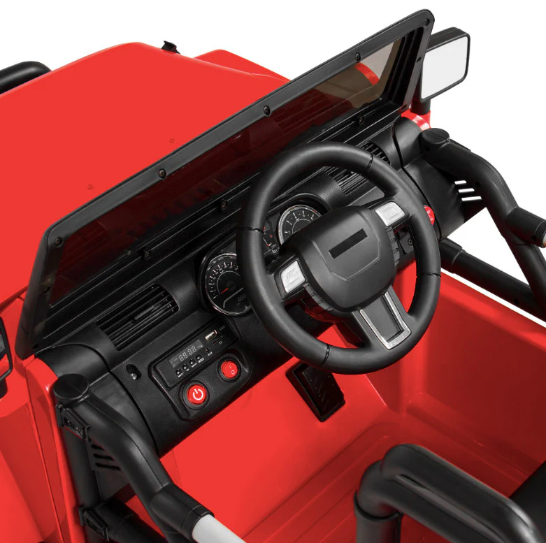 12V Kids Ride-On Jeep with 3 Speeds, Remote Control, LED Lights, and Built-In Radio - Image 3