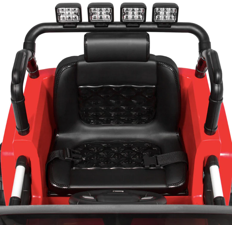 12V Kids Ride-On Jeep with 3 Speeds, Remote Control, LED Lights, and Built-In Radio - Image 4