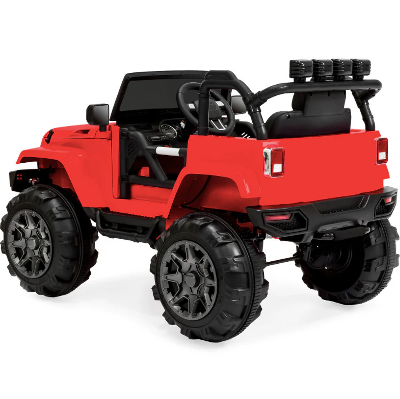 12V Kids Ride-On Jeep with 3 Speeds, Remote Control, LED Lights, and Built-In Radio - Image 5