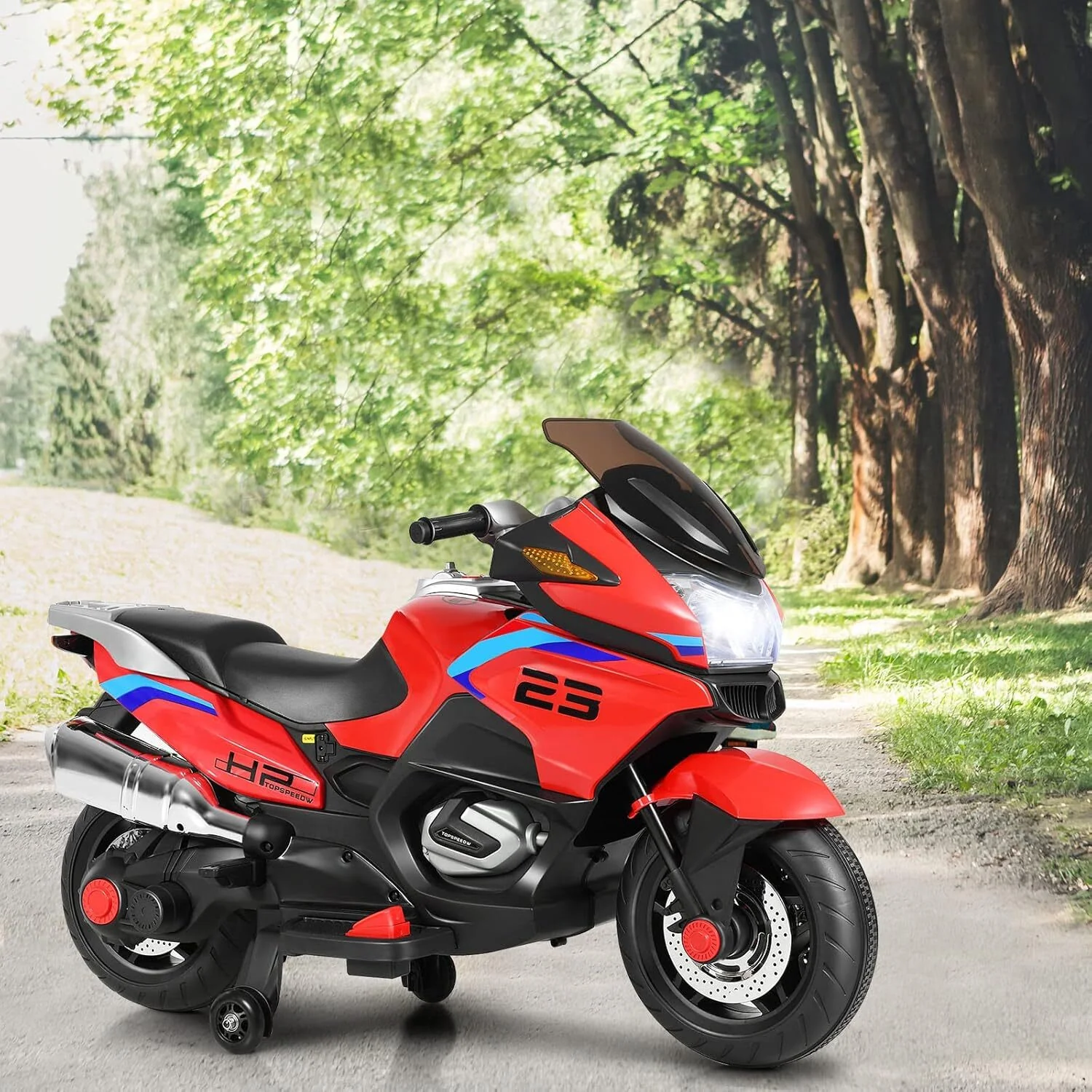 12V Kids Electric Ride-On Motorcycle with Training Wheels and LED Lights - Image 10