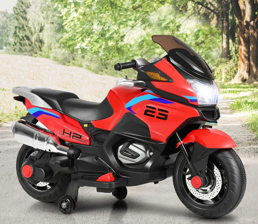 12V Kids Electric Ride-On Motorcycle with Training Wheels and LED Lights - Image 13