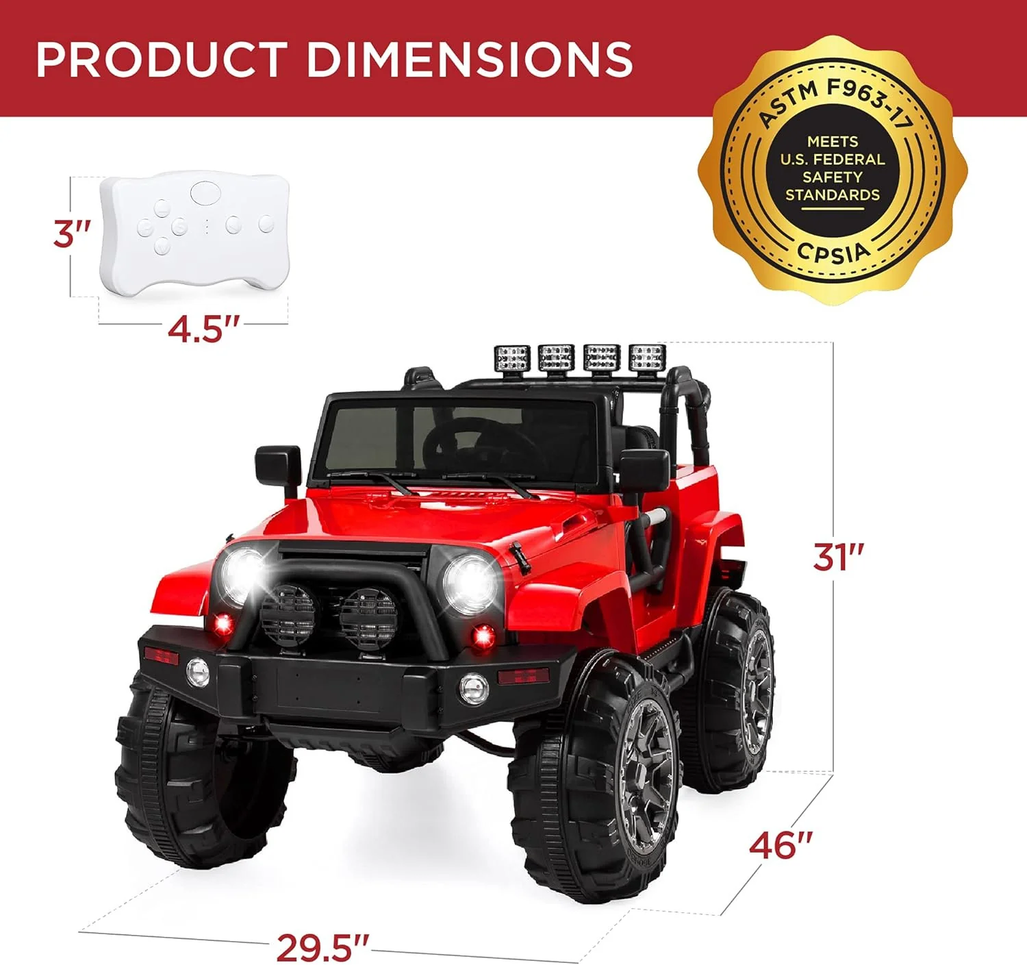12V Kids Ride-On Truck Battery Powered Toy Car with Remote Control and Spring Suspension - Image 7
