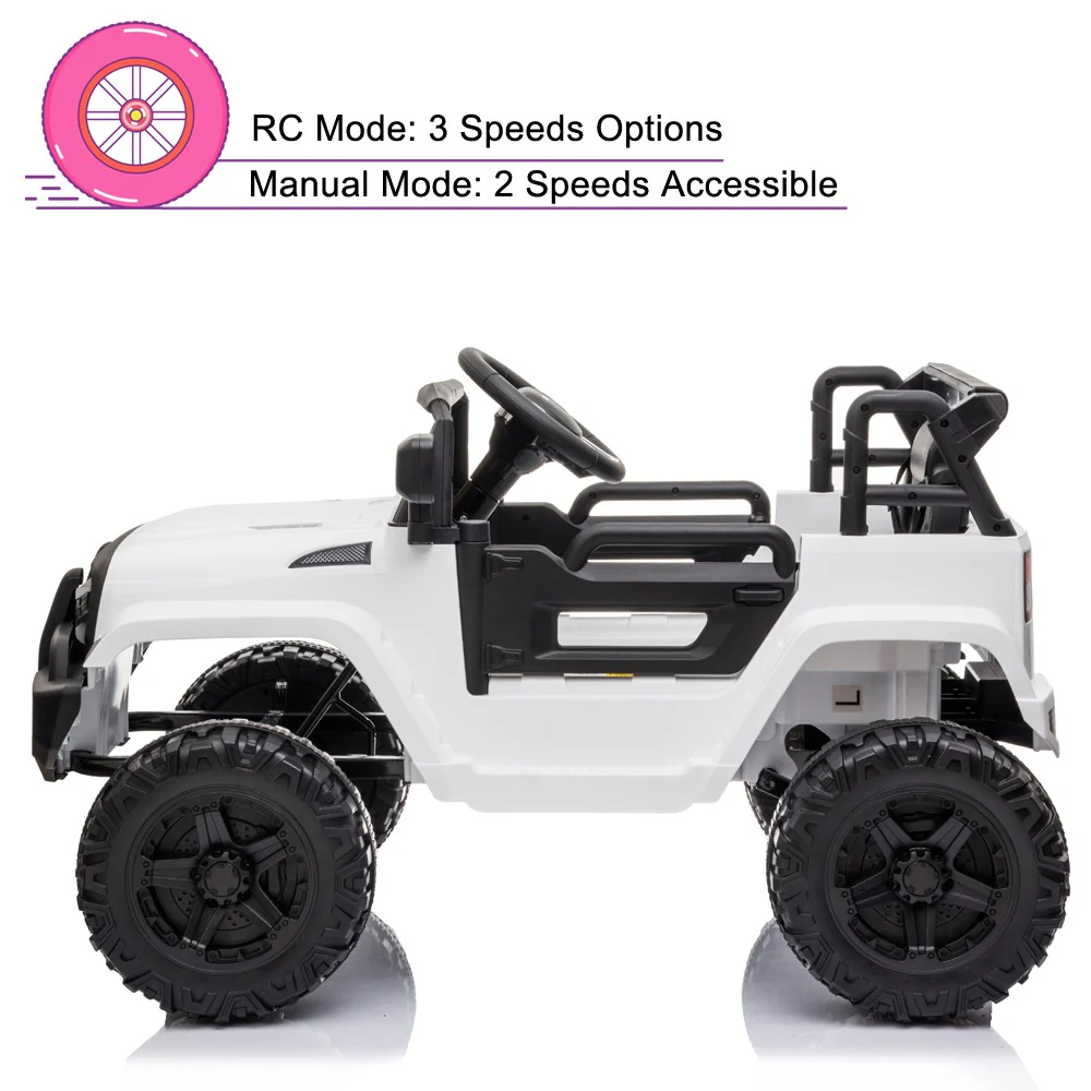 12V Kids Ride-On Truck Car with Remote Control, 3-Speed, Suspension, and LED Lights - Image 6