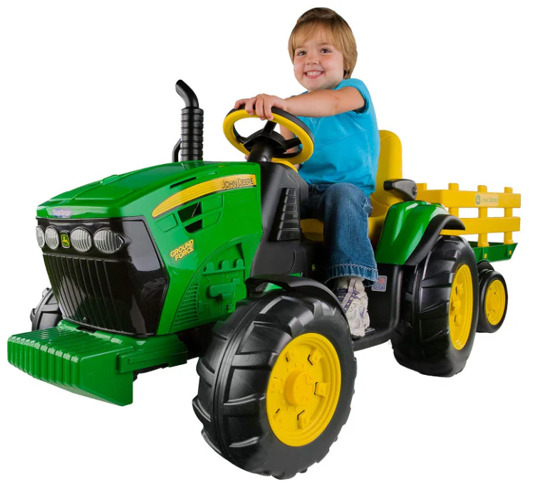 12V Kids Ride-On Tractor with Trailer and FM Radio - Ground Force Toy - Image 10