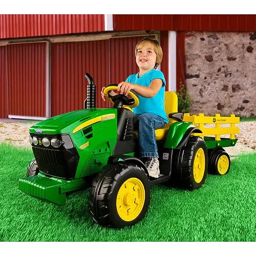 12V Kids Ride-On Tractor with Trailer and FM Radio Ground Force Toy