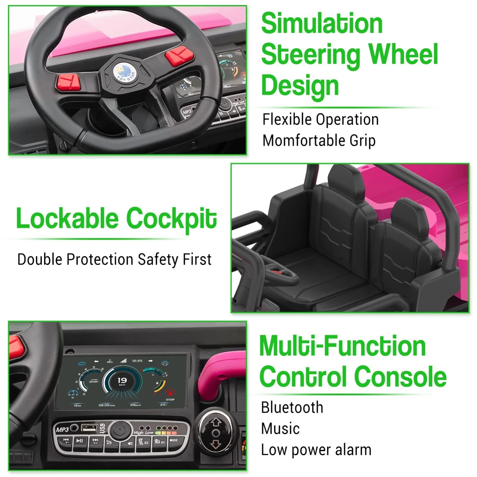 24V Electric 2-Seater Kids Ride-On Dump Truck 4WD UTV with Parental Remote and MP3 Player - Image 22