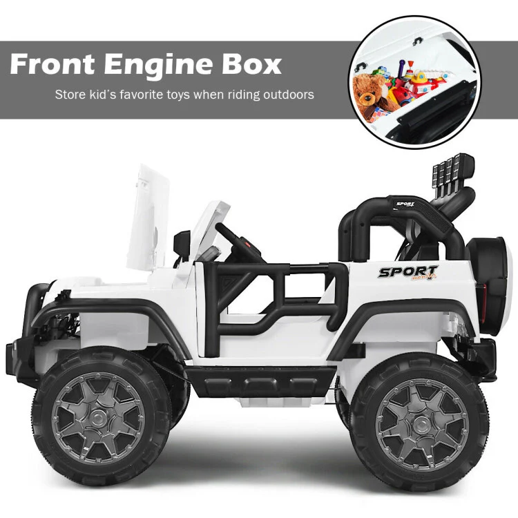 2-Seater Kids Ride-On Red Truck with Remote Control, Storage, LED Lights, and USB Port - Image 9