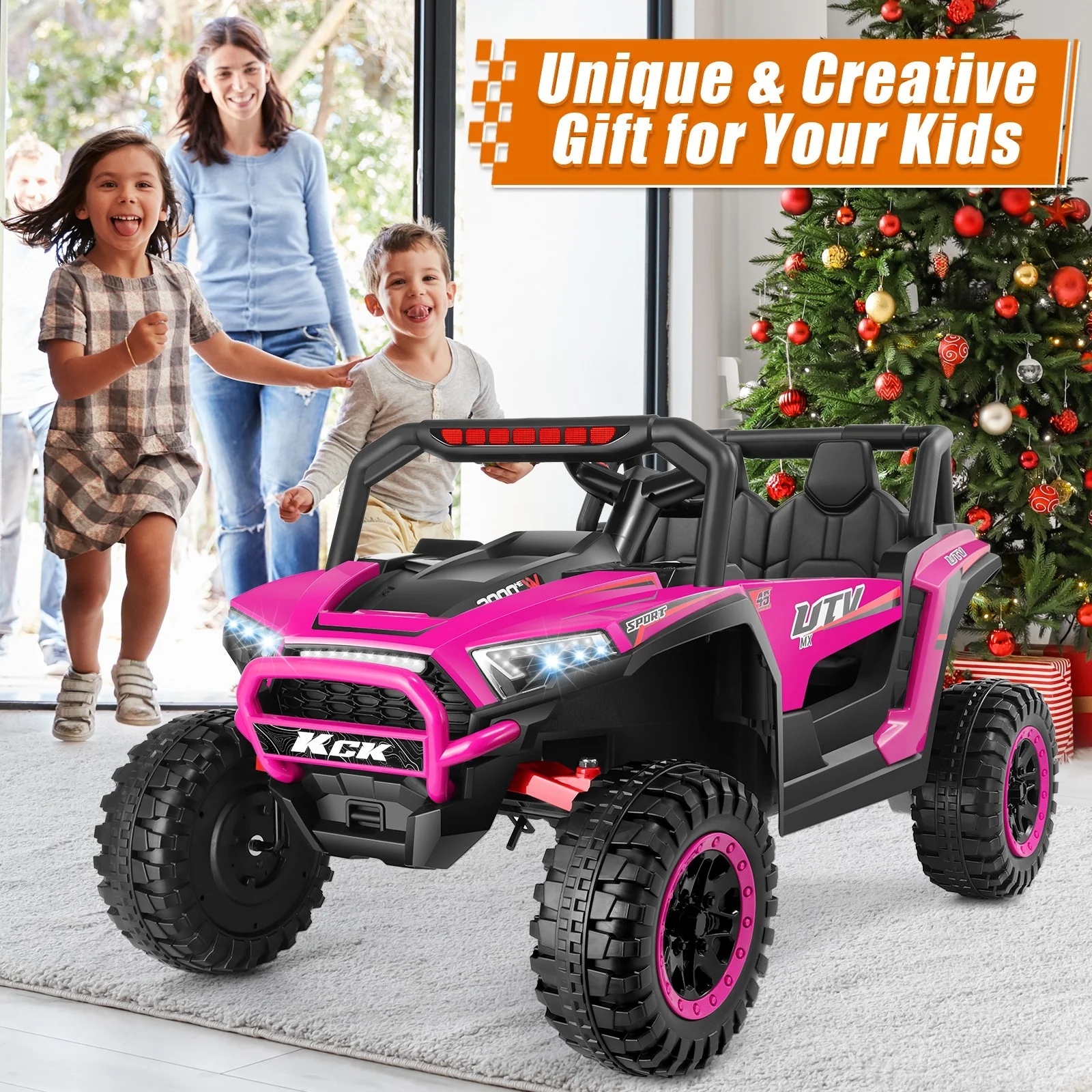 24V Electric Off-road UTV for Kids - 2 Seater Ride-On Car with 2/4WD - Image 11