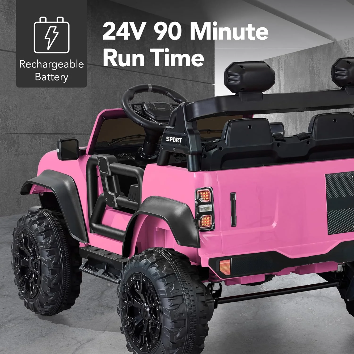 24V Kids 2-Seater Electric Ride-On Truck with 132lb Weight Capacity and Parent Control - Image 5