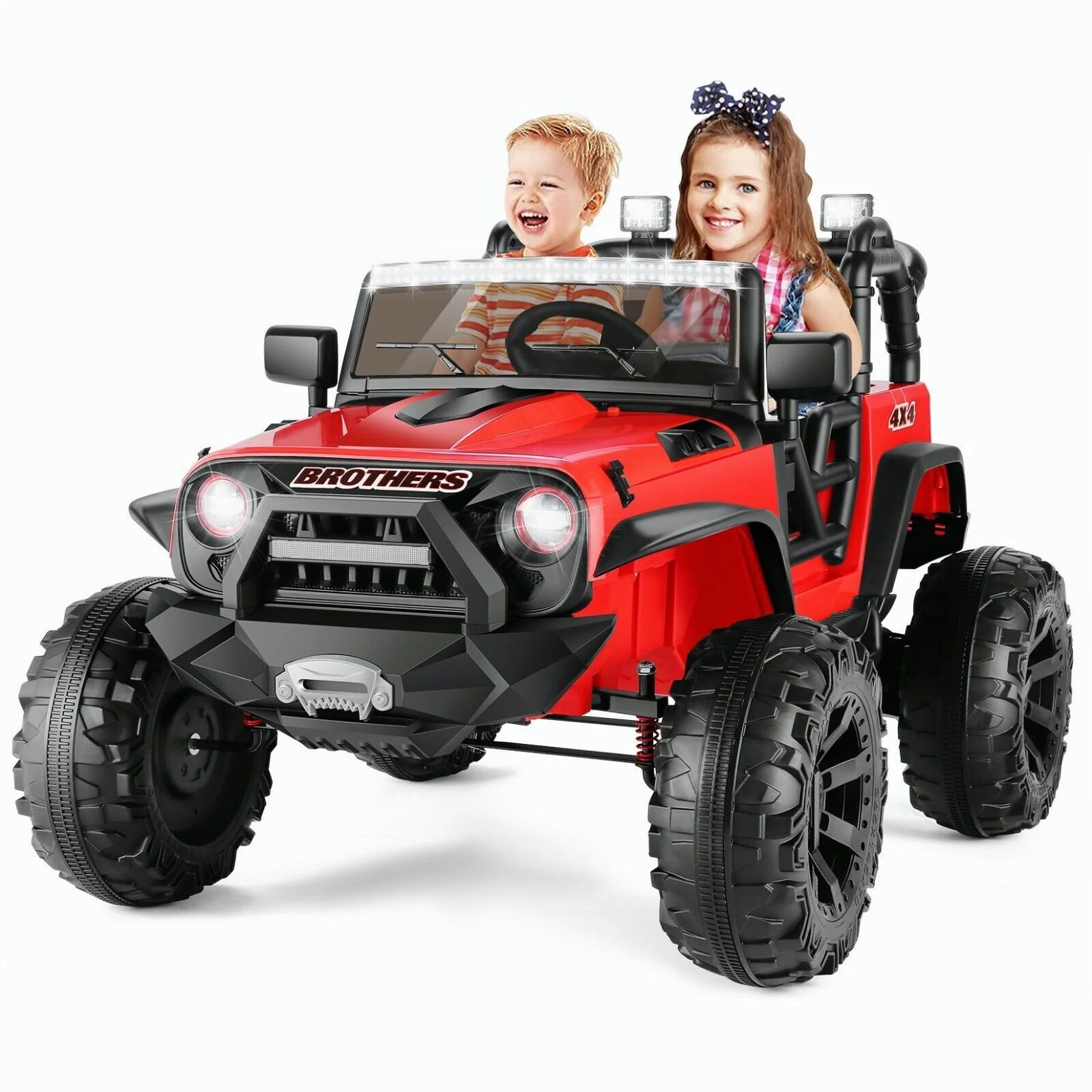 24V Electric Kids Ride-On Truck with 2 Seats, Remote Control, LED Lights, and MP3 Player - Image 24