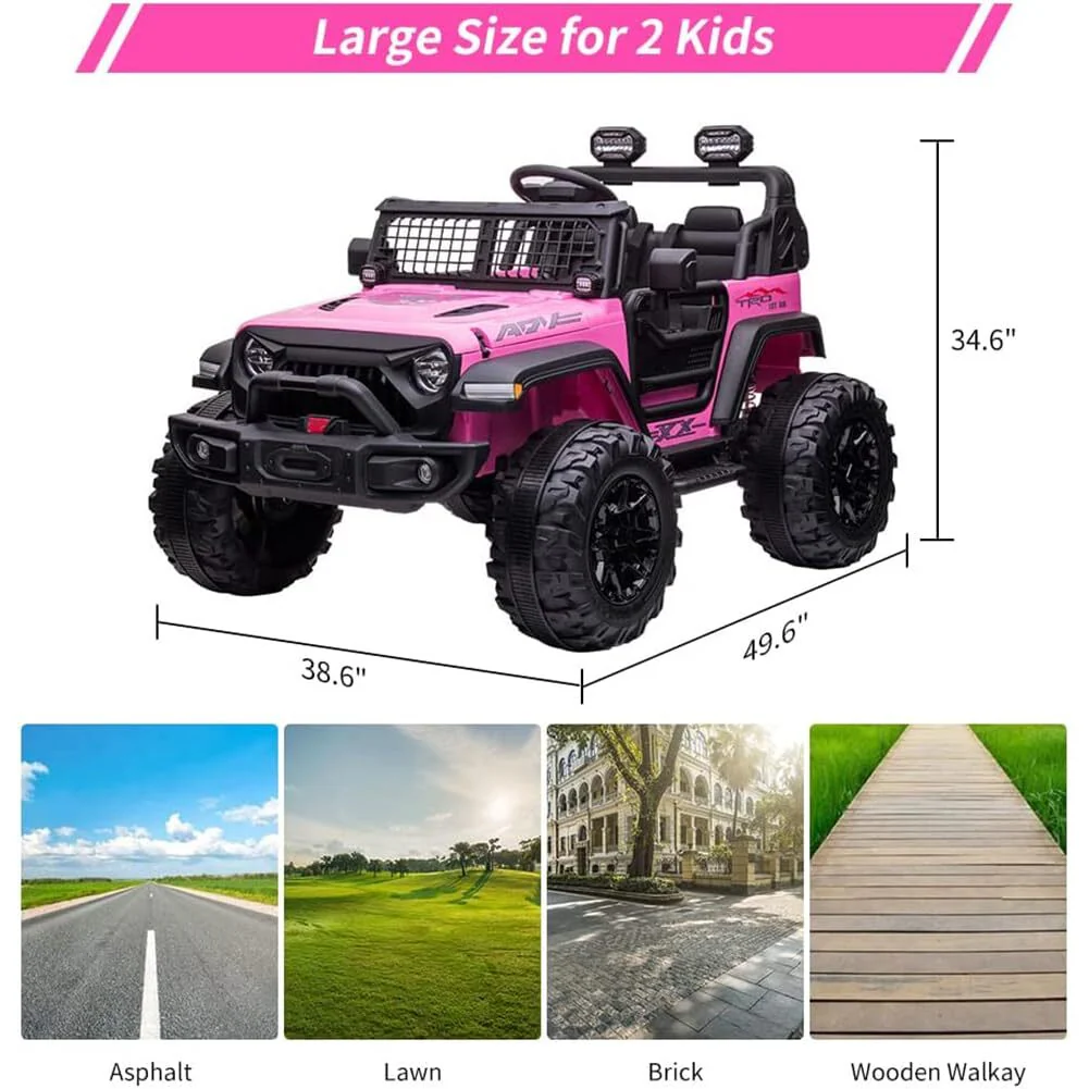 24V Kids Electric Ride-On Off-Road Truck with 3 Speeds and Remote Control - Image 3