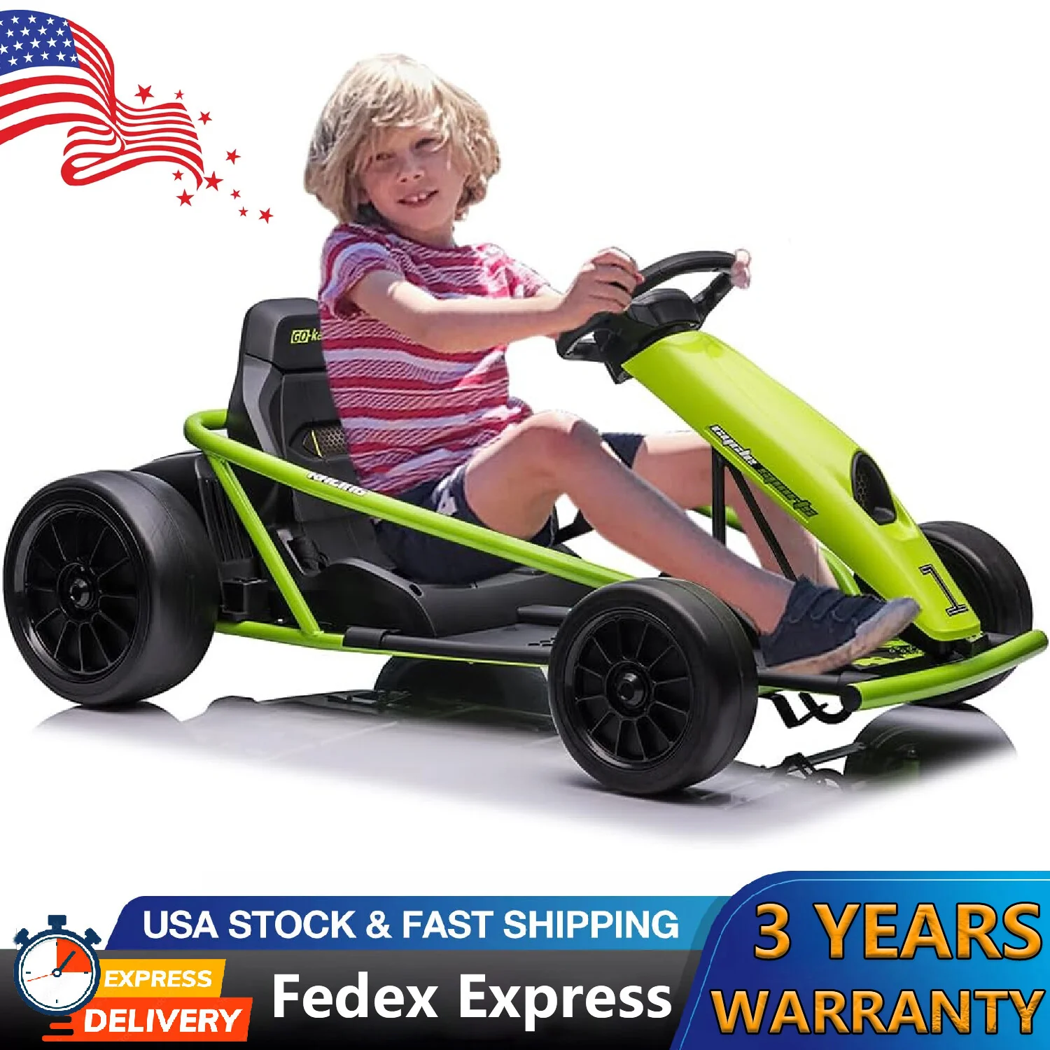 24V Battery Powered Electric Kids Go Kart for Drifting and Racing - Image 15