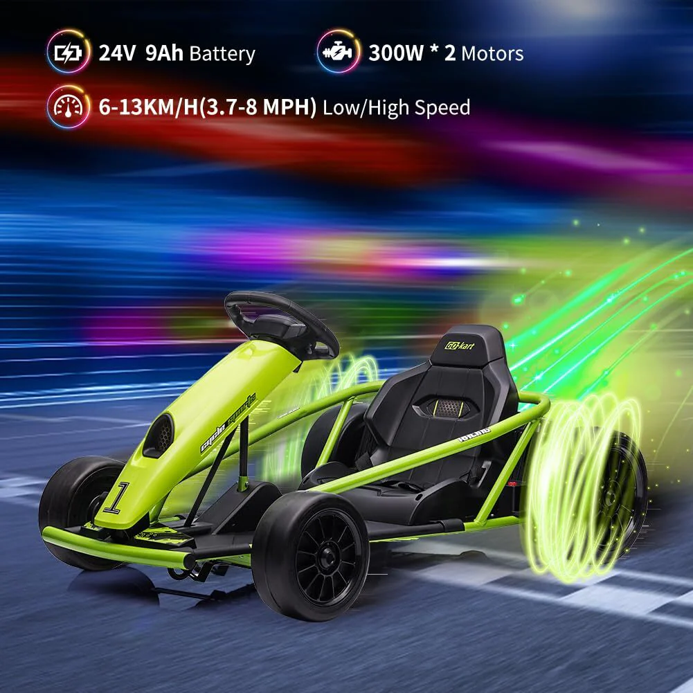24V Battery Powered Electric Kids Go Kart for Drifting and Racing - Image 2