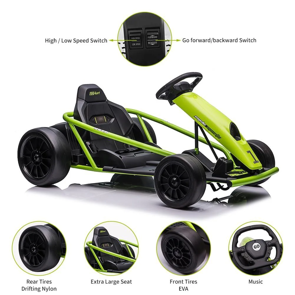 24V Battery Powered Electric Kids Go Kart for Drifting and Racing - Image 3