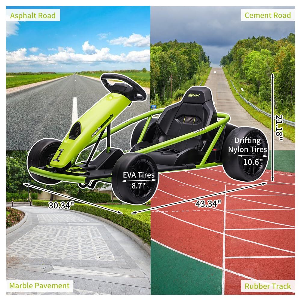 24V Battery Powered Electric Kids Go Kart for Drifting and Racing - Image 6