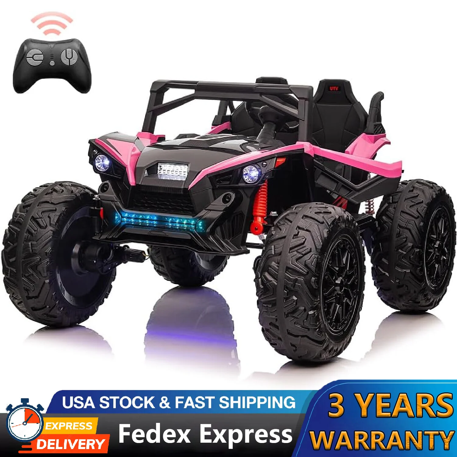 24V Kids Electric Ride-On UTV Car with 2 Seats, Metal Suspension and Remote Control
