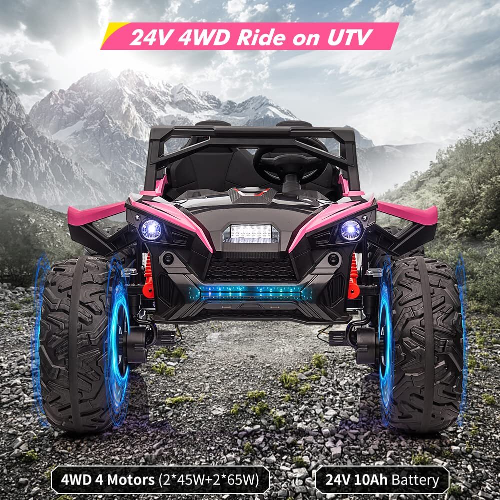 24V Kids Electric Ride-On UTV Car with 2 Seats, Metal Suspension and Remote Control - Image 6