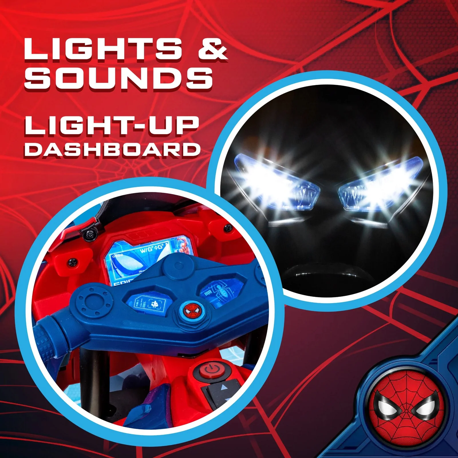 6V Rechargeable Spiderman Ride-On Motorcycle for Kids Ages 3+ - Image 4