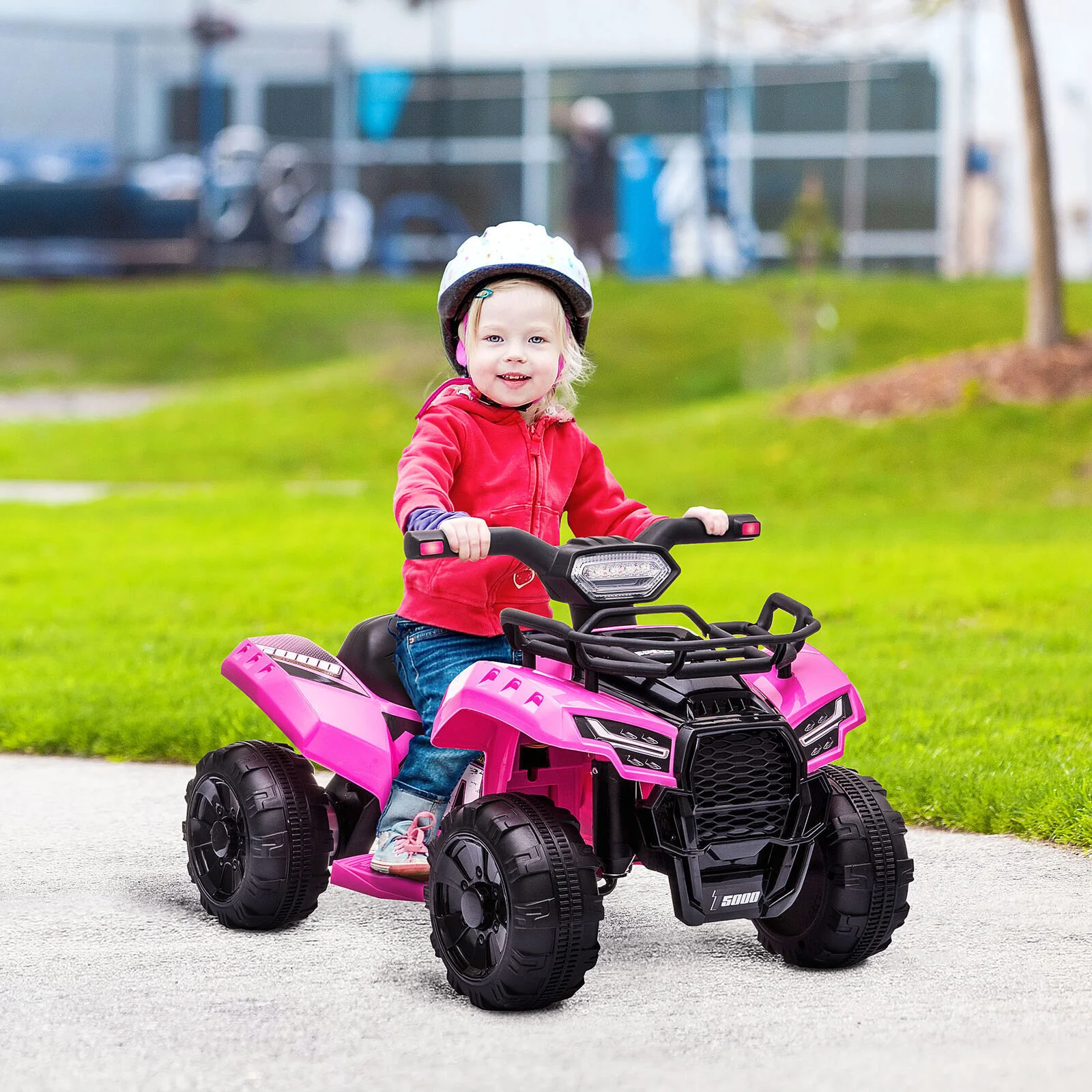6V Battery-Powered Kids Ride-On ATV Quad with LED Headlights